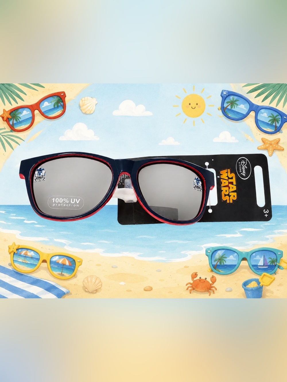 Disney Star Wars Kids Sunglasses - Black & Red Frame with Silver Lenses